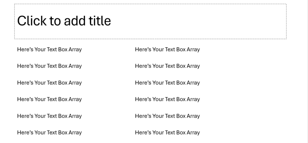 Text Box Array