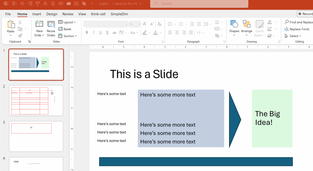 A Powerpoint Ribbon and Slide